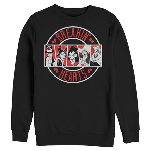 Men's Disney Villains Valentine's Day Breakin' Hearts Sweatshirt - 1 of 4