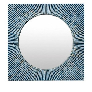 Livabliss Avondale 24"H x 24"W x 1"D Global Blue/Ivory Decorative Wall Mirrors - 1 of 4