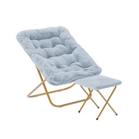 Emma and Oliver Oversized Folding Saucer Chair and Ottoman for Dorm, Bedroom - image 1 of 4