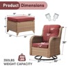 Gymojoy Outdoor Swivel Chair with Ottoman High Back Glider Chair with Soft Cushion - 2 of 4
