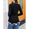 BLUEMING Womens Polo Shirts Color Block Faux Layering Shirts Plaid Shirts Teacher Shirts Everyday Tops - 2 of 4