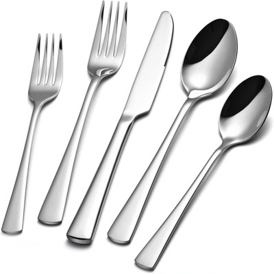 BRINJOY 40-Piece 18/10 Stainless Steel Silverware Set - Mirror Polished Cutlery Set for 8 People