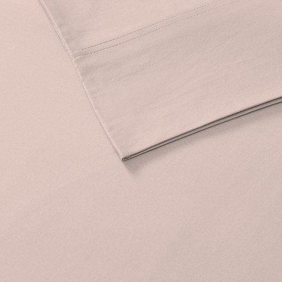 Blush King Size Cotton Percale Fitted Sheet Set
