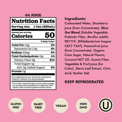 Slice Strawberry Dirty Soda - 12 fl oz