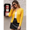 Zeagoo Womens Blazer Cropped Open Front Zipper Dress Jacket O Neck Casual Office Suit Jacket - 4 of 4