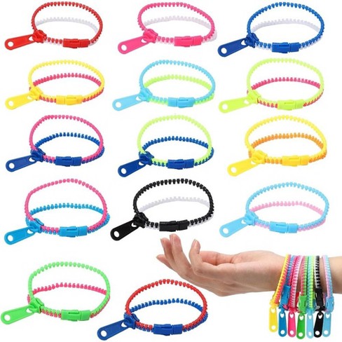 Zipper Bracelet Couple Bracelet Valentine Bracelet Cards Set 28 Pcs Party  Sensory Bracelet Student Classroom Gift