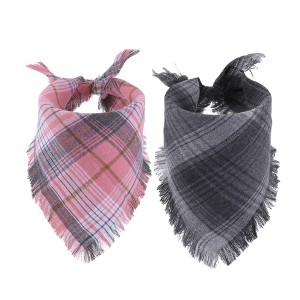 Unique Bargains Dog Bandanas with Tassels Edges 2 Pcs - 1 of 4