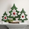 8.5"H 11"H & 13.25"H Sullivans Christmas Tree With Bell Silhouette Set of 3 Green-Red Indoor Christmas Decor - 3 of 4