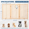 Wooden Freestanding Dog Gate,  Collapsible Pet Gate with Support Feet, Indoor Dog Fence  for The House,Doorways, Stairs，Expandable Pet Fence - 2 of 4