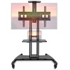 Mount Factory Rolling TV Cart Mobile TV Stand for 40-65 inch Flat Screen, LED, LCD, OLED, Plasma, Curved TV's - Universal Mount with Wheels - 2 of 4
