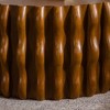 YUHAO 38 in. Drum Fluted Modern Round Coffee Table, Mid Century Circle Center Coffee Tables with Sturdy Pedestal - 4 of 4