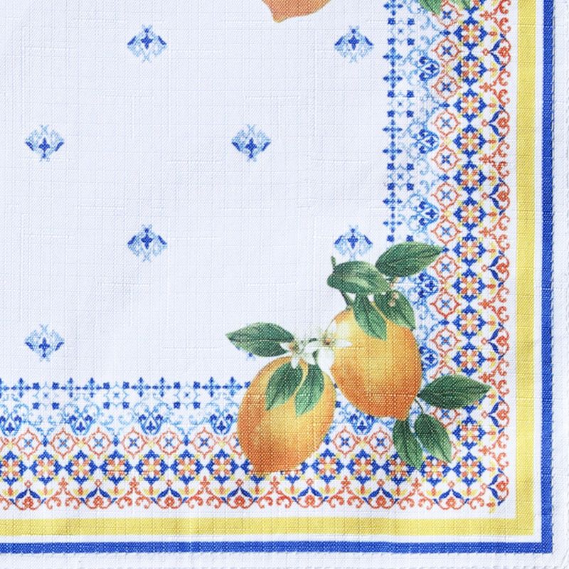 Capri Lemon Double Border Napkin Set of 4 - Multicolor - 17x17 - Elrene Home Fashions, 5 of 6
