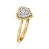 Ross-Simons 0.10 ct. t.w. Pave Diamond Heart Ring in 18kt Gold Over Sterling Size 8 - 3 of 4