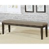 HOMES: Inside + Out 63" Lemieux Upholstered Dining Bench Brown: Padded Seat, Nailhead Trim, Wood Legs - 2 of 3