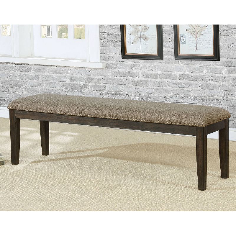 63&#34; Lemieux Upholstered Dining Bench Brown - HOMES: Inside + Out, 3 of 5