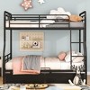 NicBex Full XL Over Queen Bunk Bed ,Metal Loft Bed with Guardrails and Ladder for Bedroom,Split Into 2 Beds,Black/White - 2 of 4