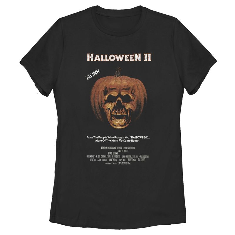 Women's Halloween II Skeleton Movie Poster T-Shirt, 1 of 4