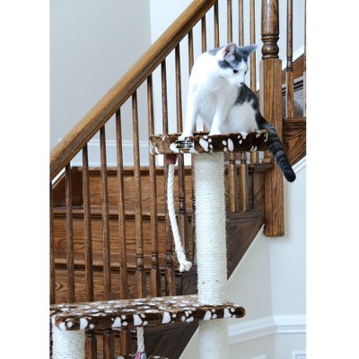 66'' Saddle Brown Faux Fur Cat Tree with Sisal Posts