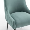SEYNAR Modern Glam Velvet Black Metal Legs Dining Chair or Vanity Chair Set of 4 with Rear Handle - 4 of 4