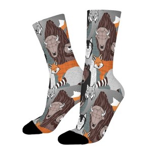 Canadian Wild Animals Women Printed Crew Socks Funny Funky Socks Soft Polyester Novelty Gifts for Artists Men - 1 of 1