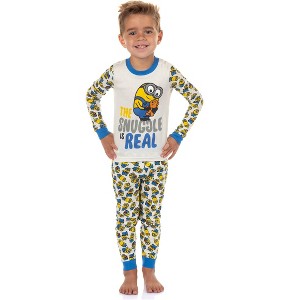 Minions The Snuggle Is Real Toddler Boys' Tight Fit 2- Piece Pajama Set - 1 of 4