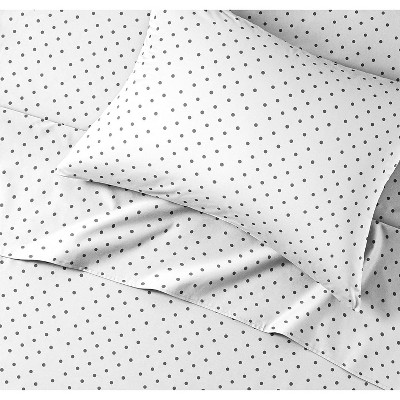 Kids Twin Black Polka Dot Microfiber Sheet Set