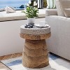 HDZNVF Modern Brown Concrete Mushroom Side Table with Imitation Wood Grain - 4 of 4