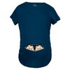 Maternity Peeking Twin Girls T Shirt Cute Adorable Pregnancy Tee for Mom to Be - Crazy Dog Maternity T Shirt - 2 of 4