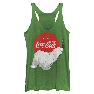 Women's Coca Cola Polar Bear Racerback Tank Top - 1 of 4