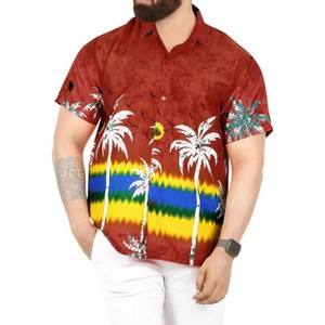 LA LEELA Men's Hawaiian Short Sleeve Button Down Shirt Mens Party Shirts Casual Vacation Summer Tropical Island Shirts for Men Funny - 1 of 4