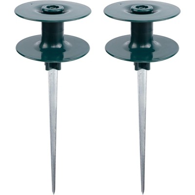 VisioGear Hardware Fasteners, 2PCS Garden Hose Guide Spike, Keeps Garden Hose Out of Flower Beds, Silver, 3.7"*3.7"*10"