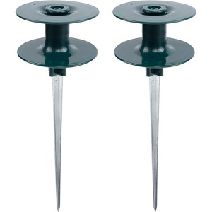 VisioGear Hardware Fasteners, 2PCS Garden Hose Guide Spike, Keeps Garden Hose Out of Flower Beds, Silver, 3.7"*3.7"*10" - 1 of 4