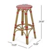 DSVIMOY Counter and Bar Stool PE Rattan Frame with Backless Design for Outdoor Spaces, Red, 48.75"*16.25"*15.75" - 3 of 4
