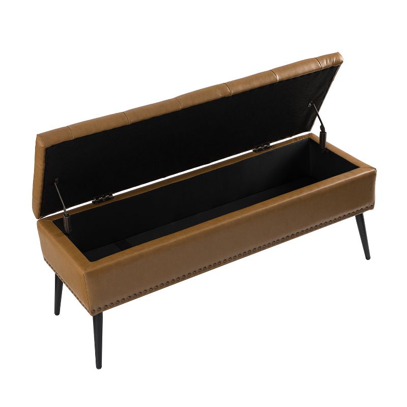 Arnold  Upholstered Flip Top Storage Bench with Tufted Design  | ARTFUL LIVING DESIGN, 3 of 10