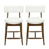 PAGED Bar Chairs Set of 2, Mid Century Modern Counter Stools with Wood Frame, Upholstered Dining Chairs for Home Pub - 4 of 4