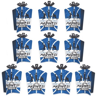 Big Dot of Happiness Blue Basketball - Let The Madness Begin - Table Decorations - College Basketball Party Fold and Flare Centerpieces - 10 Count