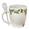 tagltd Mistletoe Vintage Santa Mug with Spoon - 12oz Bone China Drinkware for Christmas - Dishwasher Safe - For Hot Beverages Tea Coco Coffee - 2 of 3