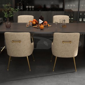 SEYNAR Modern Glam PU Leather Dining Chair or Vanity Chair Set of 4 with Rear Handle - 1 of 4