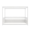CAVINAS Twin Size Wood Montessori Bed,Modern Canopy Floor Bed with Guardrails and Four Poster Design,Toddler Bed for Bedroom,White - 4 of 4