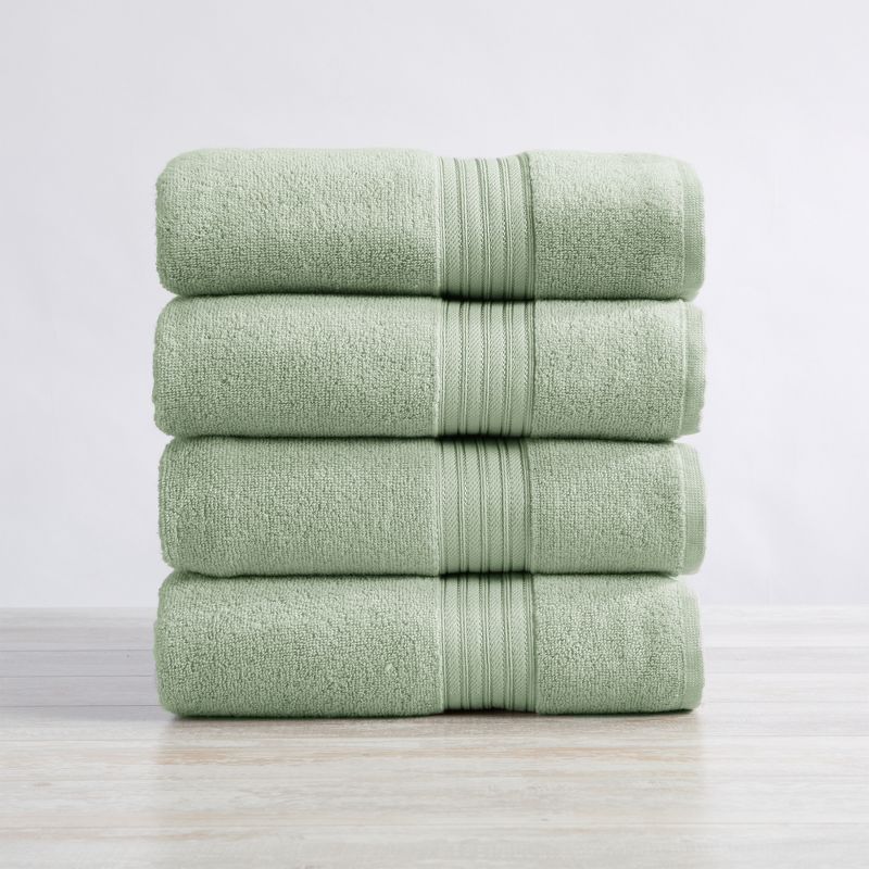100% Cotton Solid Color Quick Dry Bath Towel Set, 2 of 8
