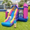 Tangkula Inflatable Bounce Castle 7-in-1 Jumping House with Long Slide Ball Pit Climbing Wall Basketball Hoop Ring-toss Game Pitching Game - 3 of 4