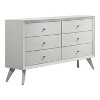 miBasics Sunflare Modern 6 Drawer Wood Dresser White: Mid-Century Style, Spot Clean, Tapered Legs - 2 of 4