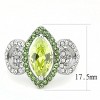Slickblue Designer Stainless Steel Ring with Apple Green CZ and Clear Accent Stones, Modern Women’s Ring, Sizes 5-10 - 2 of 4