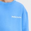 Kids' Fleece 'Perfect As Is' Crew Neck Pullover Sweatshirt - Cat & Jack™ Blue - 2 of 4