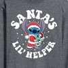 Men's - Lilo and Stitch - Santas Lil Helper Christmas Long Sleeve Graphic T-Shirt - 2 of 4