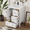 KWPZQEB 24" Bathroom Vanity with Sink, Free Standing Single Basin Vanity Set with 3 Soft-closing Drawers & Soft-closing Door for Bathroom - 3 of 4