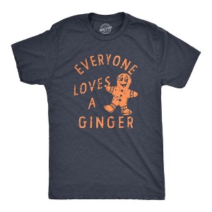 Mens Everyone Loves A Ginger T Shirt Funny Xmas Gingerbread Man Joke Tee For Guys - Crazy Dog Men's T Shirt - 1 of 4