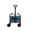 Portable Folding Beach Wagon with Heavy Duty Wheels, Large Capacity Utility Cart for Camping, Grocery, Sports, Garden, Outdoor Use-The Pop Home - 3 of 4