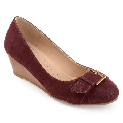 Journee Collection Womens Graysn Comfort Insole Slip On Round Toe Wedge