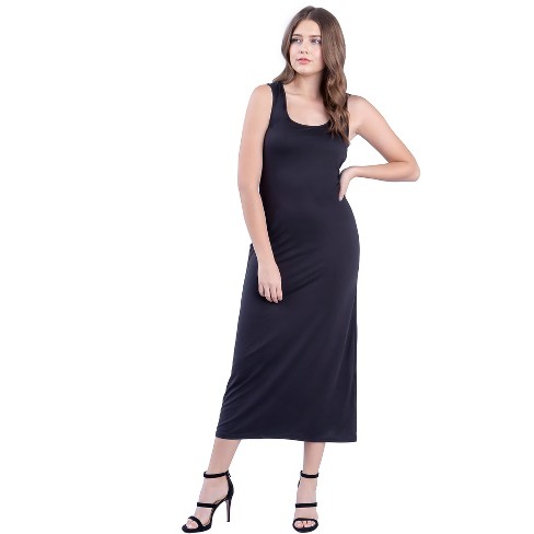 24seven Comfort Apparel Scoop Neck Maxi Dress With Racerback Detail black m Target